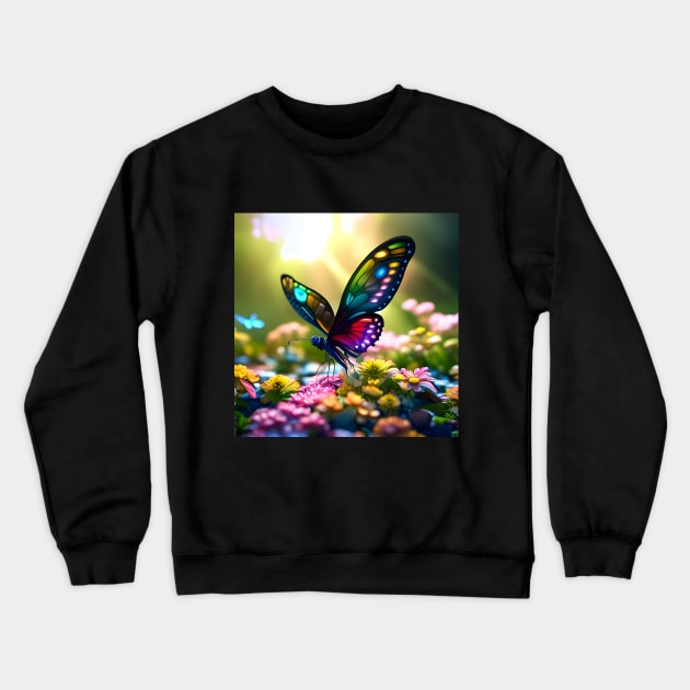 Black Butterfly Crewneck Sweatshirt by SmartPufferFish